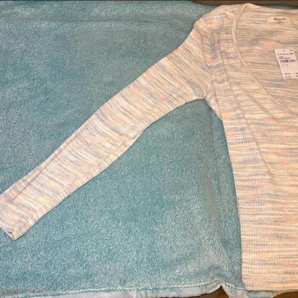 Madewell Space Dye Faux Wrap Top Color Soft Rainbow Size Medium NEW With Tags - Picture 7 of 7
